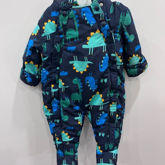Marks & Spencer Dinosaur Print Kids One Piece Snowsuit - Picture 2 of 7